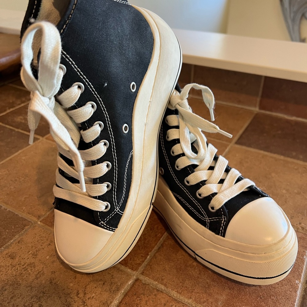 NEVER WORN! R13 Black and White High-Top Sneakers